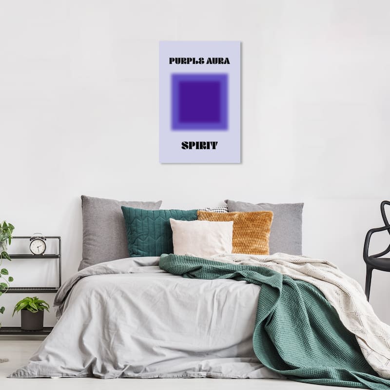 Wynwood Studio Canvas Spiritual and Religious Purple Aura Spirit Purple and Lilac Modern & Contemporary Wall Art Canvas Print - 24 x 16