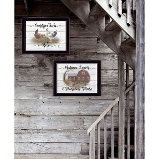 TrendyDecor4U Farmhouse "Country Living" Framed Print Wall Art by Billy ...