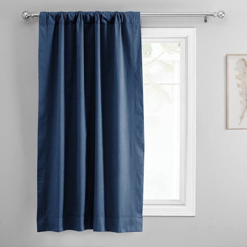 Exclusive Fabrics Solid Blackout Cotton Tie-Up Window Shade (1 Panel)