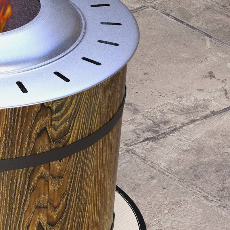 Outsunny Smokeless Fire Pit with Fireproof Mat, 20" Barrel Style Portable Wood Burning Firepit, Low Smoke Camping Bonfire Stove