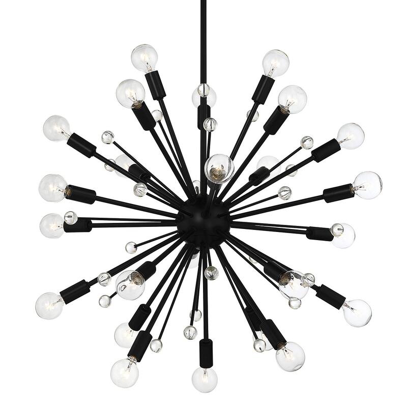 Savoy House Galea 24 Light 22" Wide Abstract Sputnik Chandelier - Matte Black
