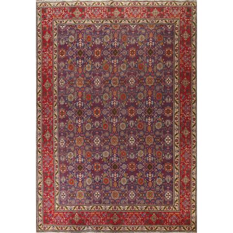 Vintage Traditional Tabriz Persian Area Rug Hand-knotted Wool Carpet - 9'10" x 12'8"