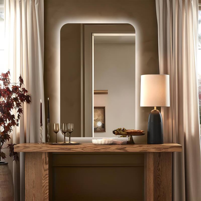 Square Rounded-Corner LED Mirror, both Stylish and Practical