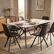 preview thumbnail 4 of 131, Elega Modern Sintered Stone Dining Table Modern Trestle Base Powder-Coated Steel Frame Kitchen Table - 47"-71"