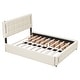 preview thumbnail 5 of 11, Queen Size Upholstered Platform Bed with Twin Size Trundle Wood Bed Frame & Drawers Storage Bed for Kids Teens Adults, Beige