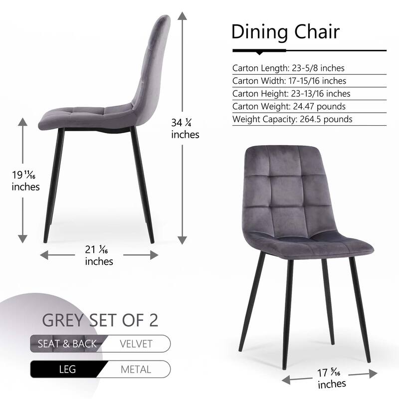 Velvet Dining Chairs,Modern Kitchen Dining Room Chairs Set of 4