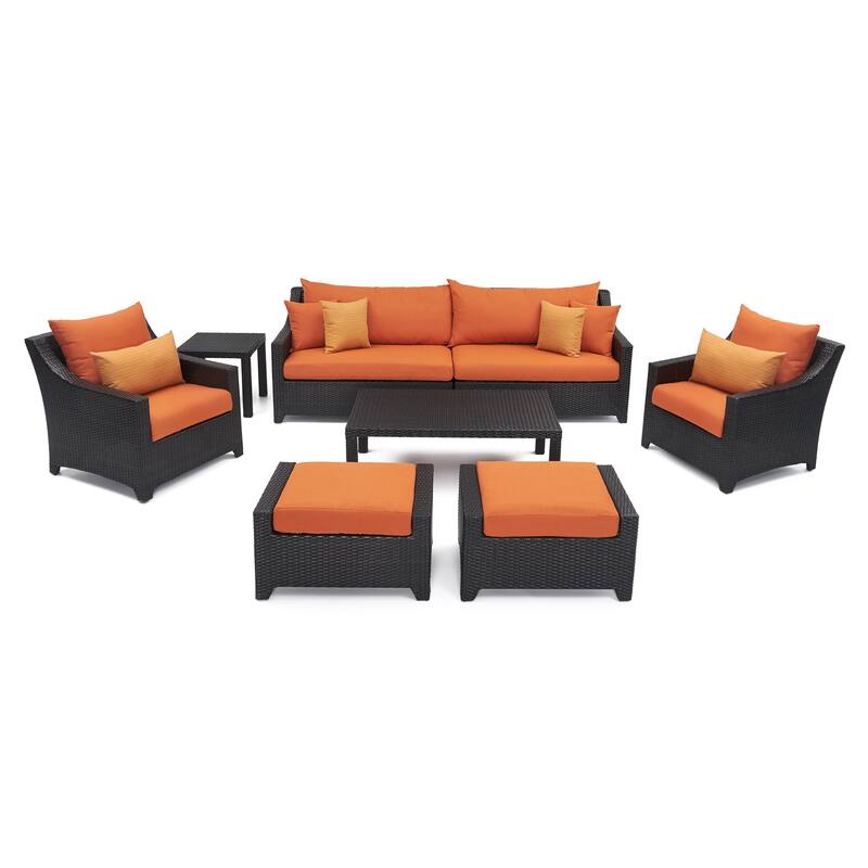 Deco 8 Piece Aluminum Outdoor Patio Sofa & Club Chair Set