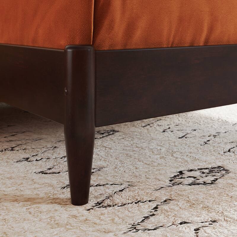 Valencia Solid Wood Low Profile Sleigh Platform Bed