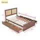 preview thumbnail 16 of 46, Rattan Platform Bed Frame with 4 Storage Drawers and Wooden Rattan Headboard for Kids, No Box Spring Needed