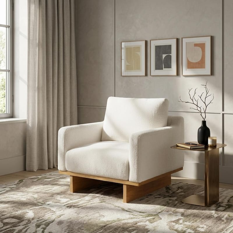 Modern Minimalist Accent Chair by Harper&Bright Designs - White