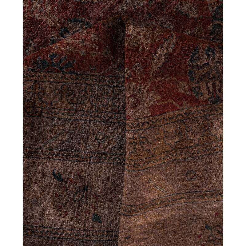 Overdyed One-of-a-Kind Hand-Knotted Area Rug - Red - 12' 3" x 15' 3"