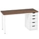 preview thumbnail 32 of 36, 47-inch Computer Desk with 5-drawer, Wood and Metal Writing Desk for Study Living Room