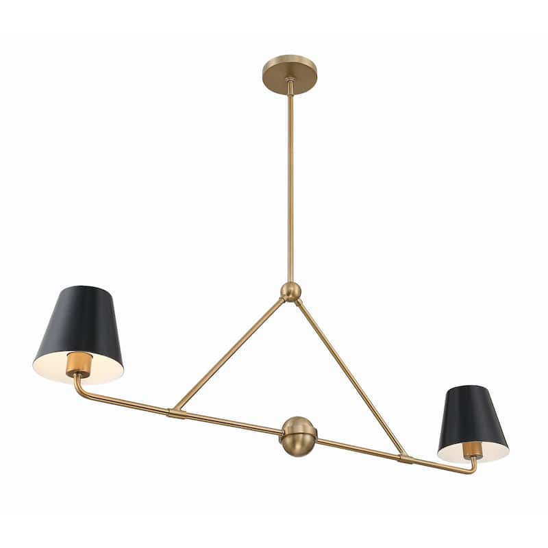 Xavier 2 Light Vibrant Gold Chandelier - 42"W x 15"H