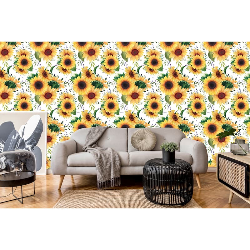 Bella Sunflower Removable Wallpaper - 24'' inch x 10'ft