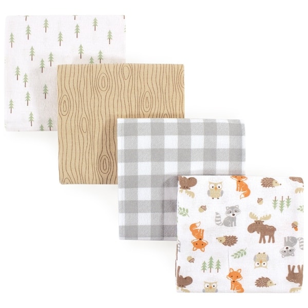 slide 1 of 1, Hudson Baby Infant Boy Cotton Flannel Receiving Blankets, Woodland, One Size - Woodland - One Size One Size - Woodland