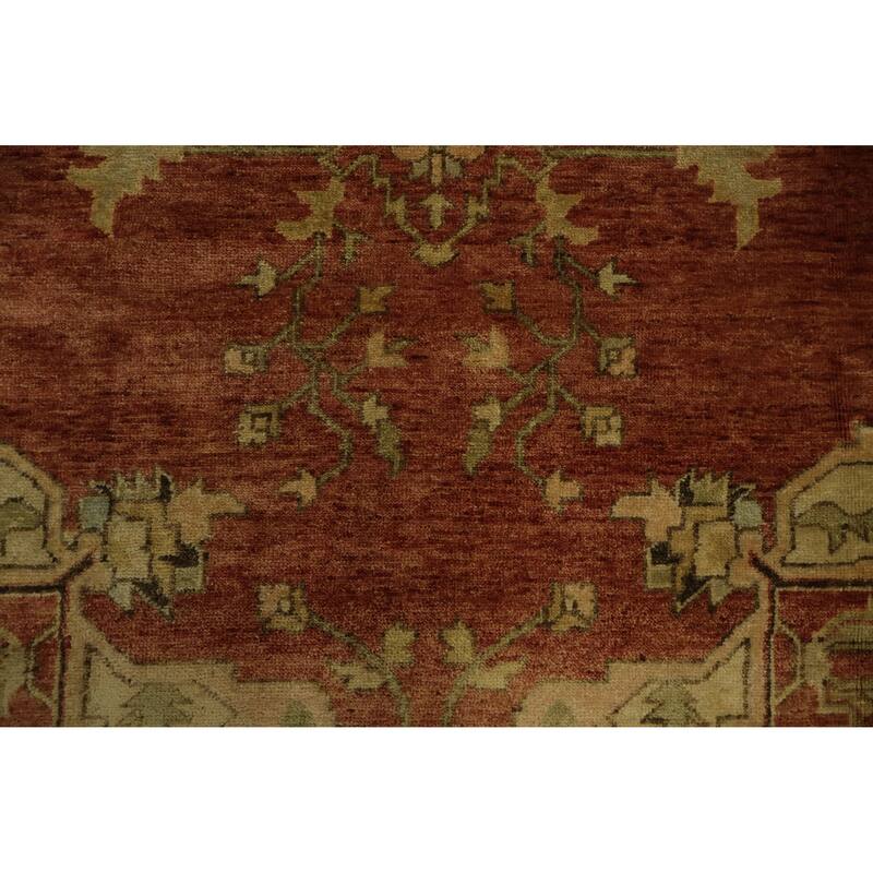 Hand Knotted Oriental 100% Wool Carpet Traditional Floral Oranges & Rust Heriz (serapi) Area Rug - 12' 0'' X 9' 0''