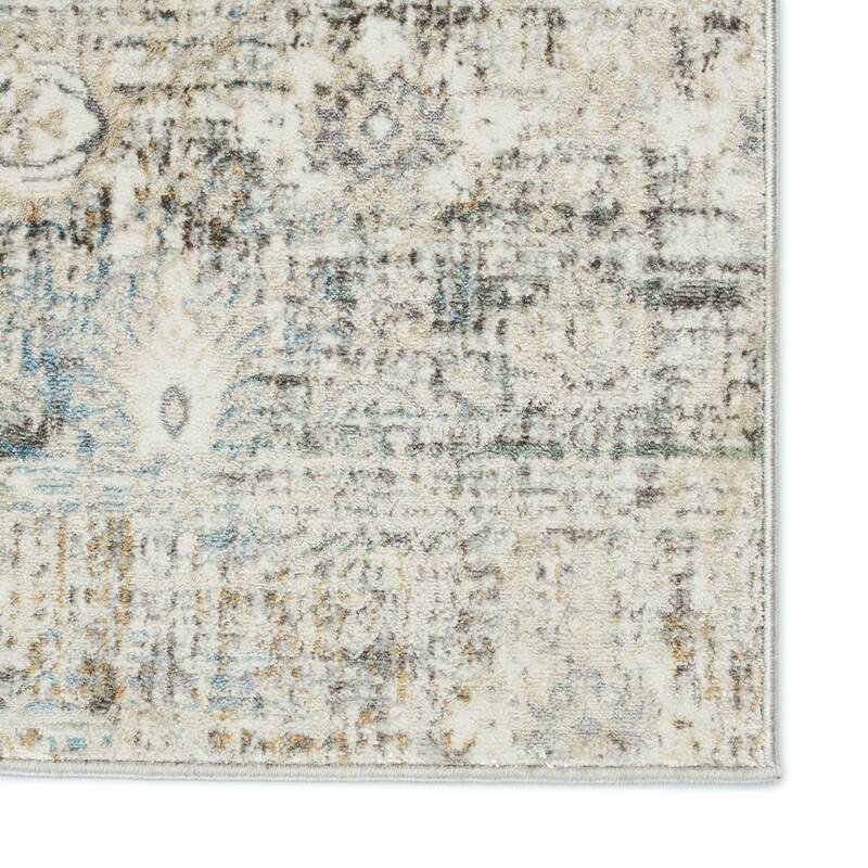 Kenrick Floral Gray/ Light Blue Area Rug