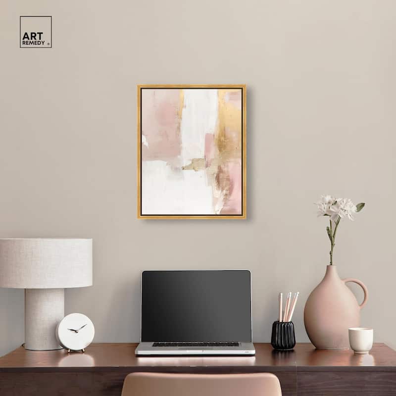 Blush Gold Shimmer I Canvas by Art Remedy
