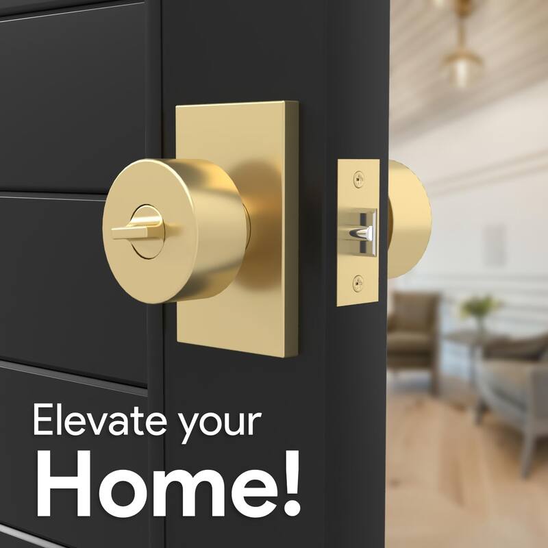 Mega Handles LAURA Entry Round Knob for Left or Right-Handed Doors, Interior/Exterior Door Levers I Reversible Handing