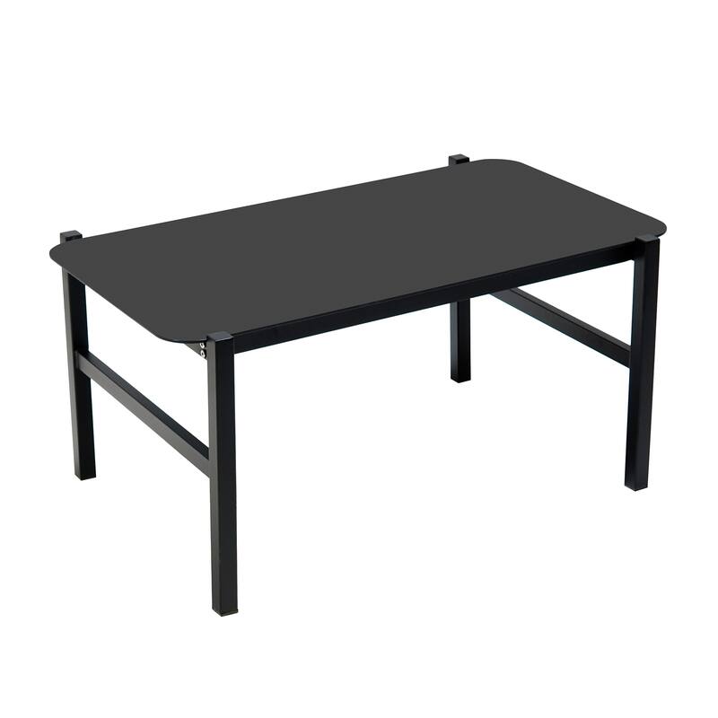 Modern 4-Piece Outdoor Wicker Sofa Set with Tempered Glass Table by Leisure Zone