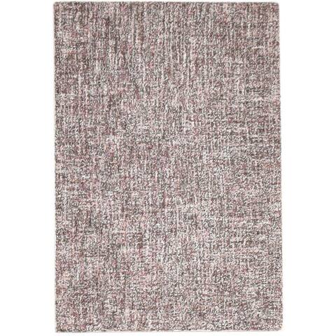 One of a Kind Hand-Tufted Modern 2' x 3' Solid Wool Red Rug - 2' x 3'