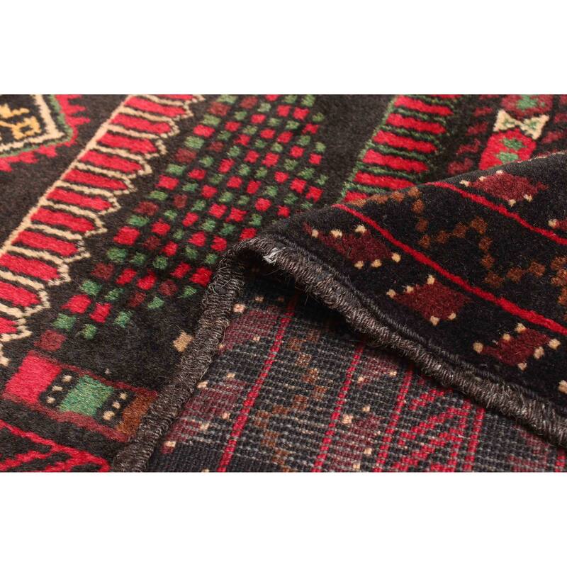 ECARPETGALLERY Hand-knotted Teimani Black Wool Rug - 2'10 x 4'6