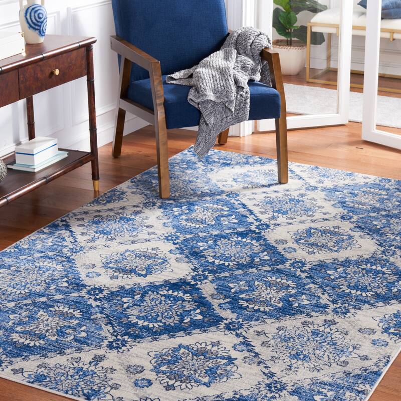 SAFAVIEH Brentwood Arjana Floral Trellis Rug - 8' x 10' - Ivory/Blue