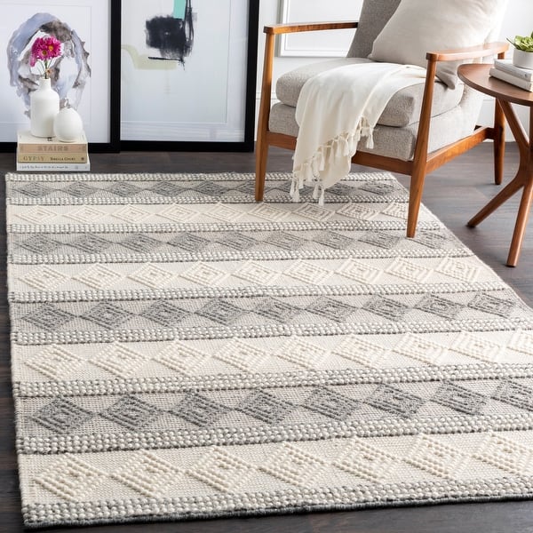slide 2 of 26, Livabliss Freya Handmade Modern Rustic Area Rug Charcoal - 3' x 5'