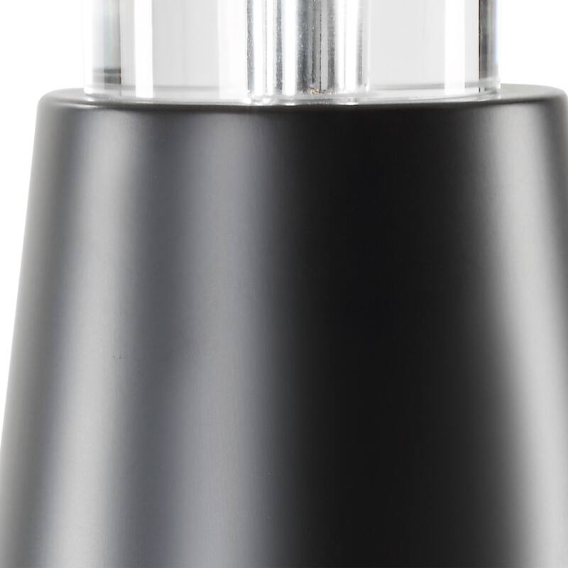 Strick & Bolton Black Metal Table Lamp with Brass Accents and Linen Shade - 14.5 x in x 14.5 x in 27.5 - 14.5	 x in x 	14.5	 x in 	27.5 - Antique Brass
