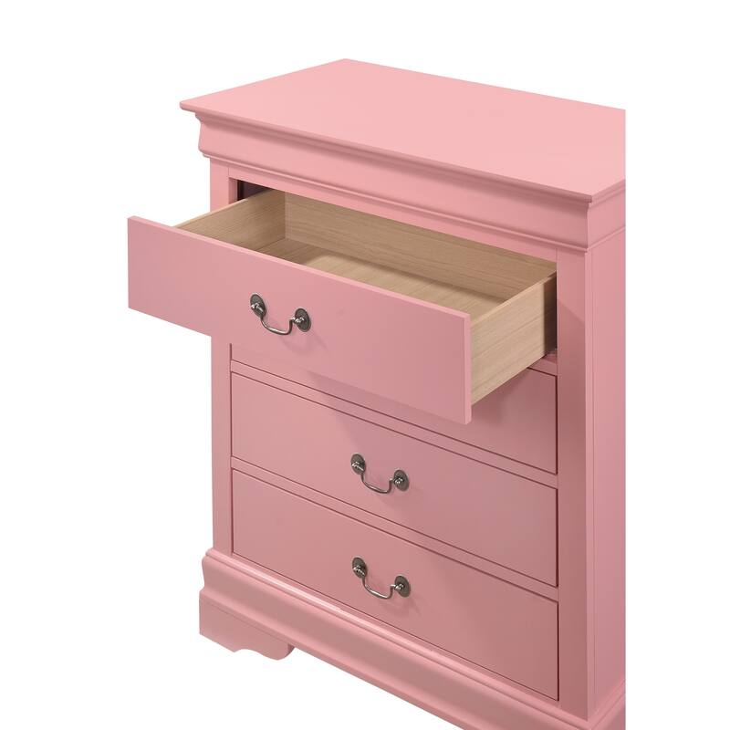 Passion Furniture Louis Phillipe Cherry 4 Drawer Chest of Drawers - 31"L x 16"W x 41"H