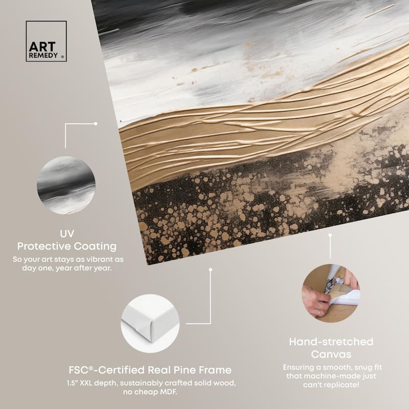 Moonlit Gold Canvas by Art Remedy, Gallery Wrapped