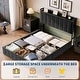 preview thumbnail 5 of 58, Bed Frame with Lift Up Storage, Upholstered Velvet Platform Bed with Storage Headboard