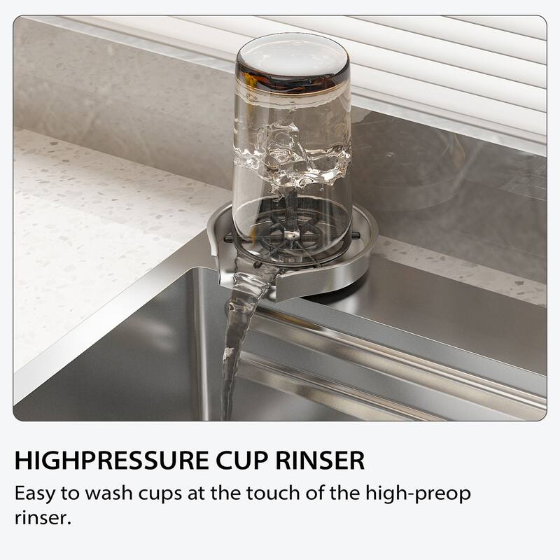 32.2"W Apron Single Bowl Workstation Kitchen Sink 304 Stainless Steel