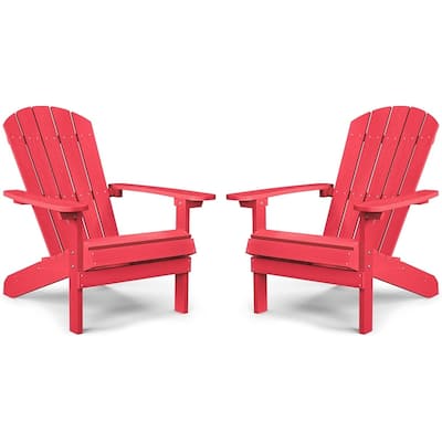 WINSOON All Weather HIPS Outdoor Plastic Adirondack Chairs Set of 2