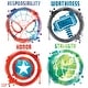 preview thumbnail 1 of 1, Red & Green & Blue Marvel Icons Wall Decals by RoomMates