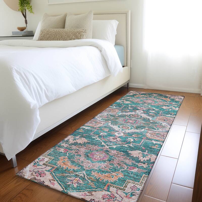 Machine Washable Indoor/ Outdoor Chantille Traditional Boho Rug