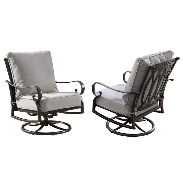 Aluminum Outdoor Deep Seating Swivel Rocking Club Chairs in Antique ...