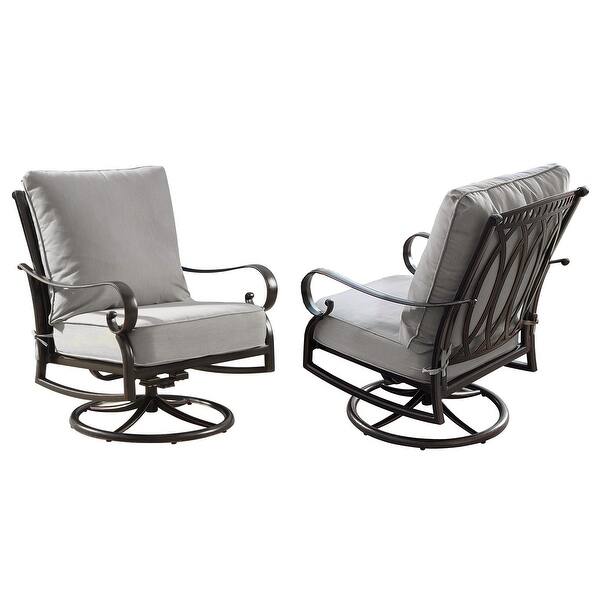 Aluminum Outdoor Deep Seating Swivel Rocking Club Chairs in Antique ...