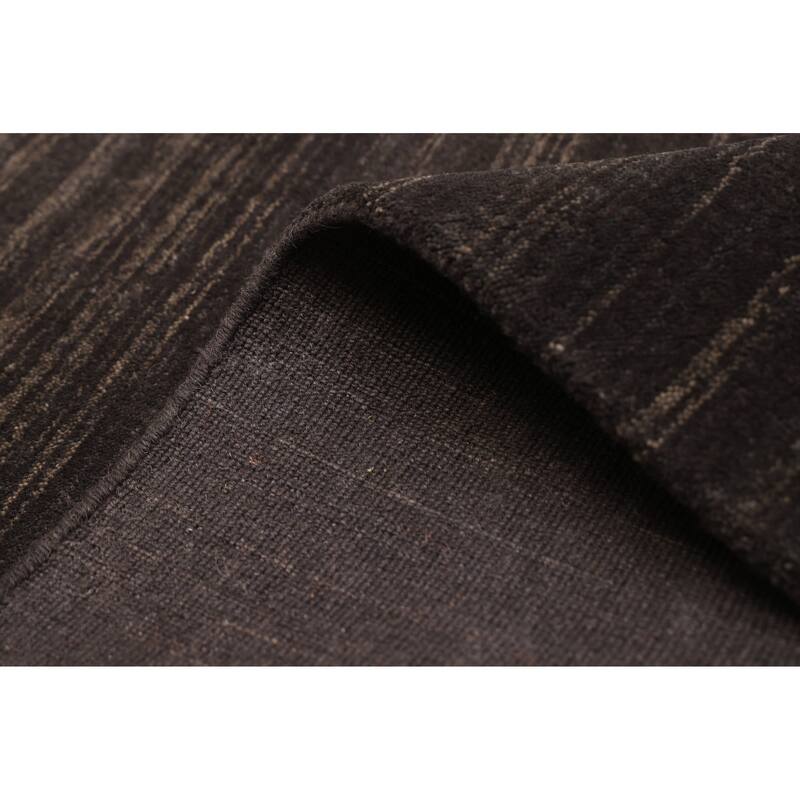 ECARPETGALLERY Hand Loomed Kashkuli Gabbeh Dark Grey Wool Rug - 5'2 x 7'10