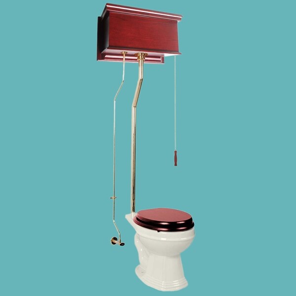 Cherry High Tank Pull Chain Toilet Bone Round Brass | Renovator's Supply