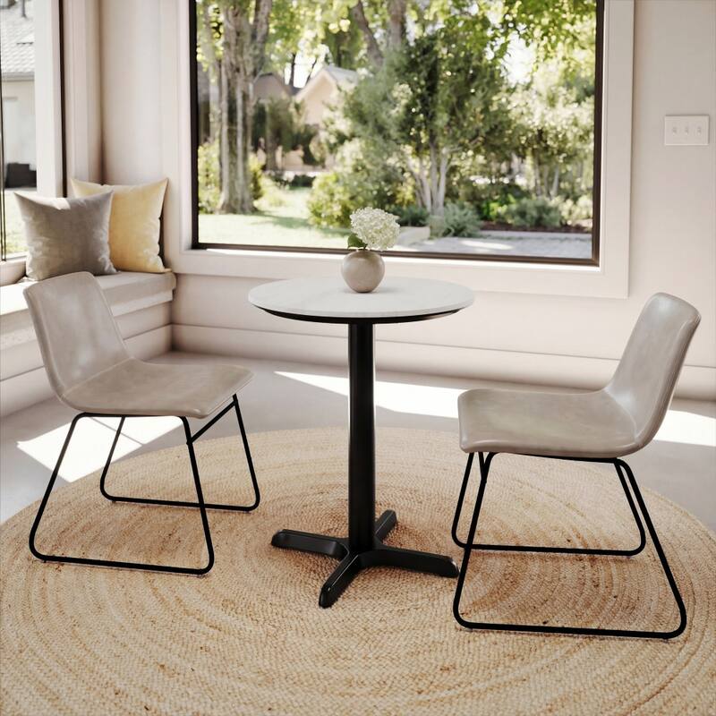 Commercial HPL Tabletop with Table Height Round Base