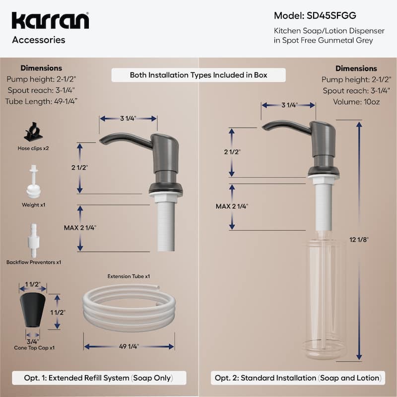 Karran SD45 Kitchen Soap/Lotion Dispenser
