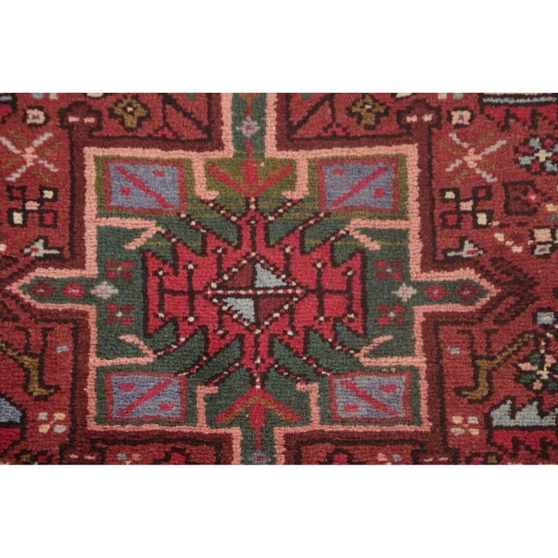 Tribal Geometric Gharajeh Persian Runner Rug Handmade Wool Carpet - 2'4"x 9'7"