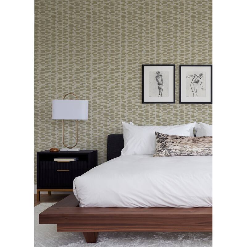 A-Street Prints Myrtle Gold Abstract Stripe Wallpaper