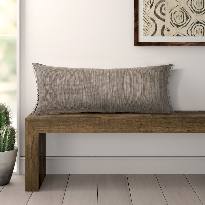 Sevita Neutral Tan Lumbar Throw Pillow