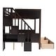 preview thumbnail 26 of 28, Twin over Full Bunk Bed with Shelfs, Storage Staircase and 2 Drawers