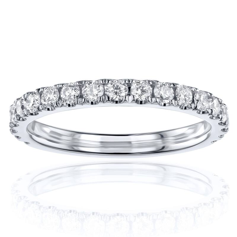 Kobelli Signature Collection Bold Series 0.5 Carat Lab Grown Diamond Solid 14k Gold Half Eternity Ring - White - 11