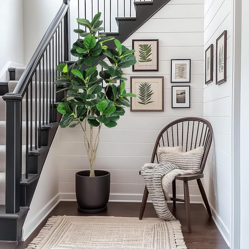 Fiddle Leaf Fig Artificial Tree Faux Floor Plant for Home Decor - 6ft