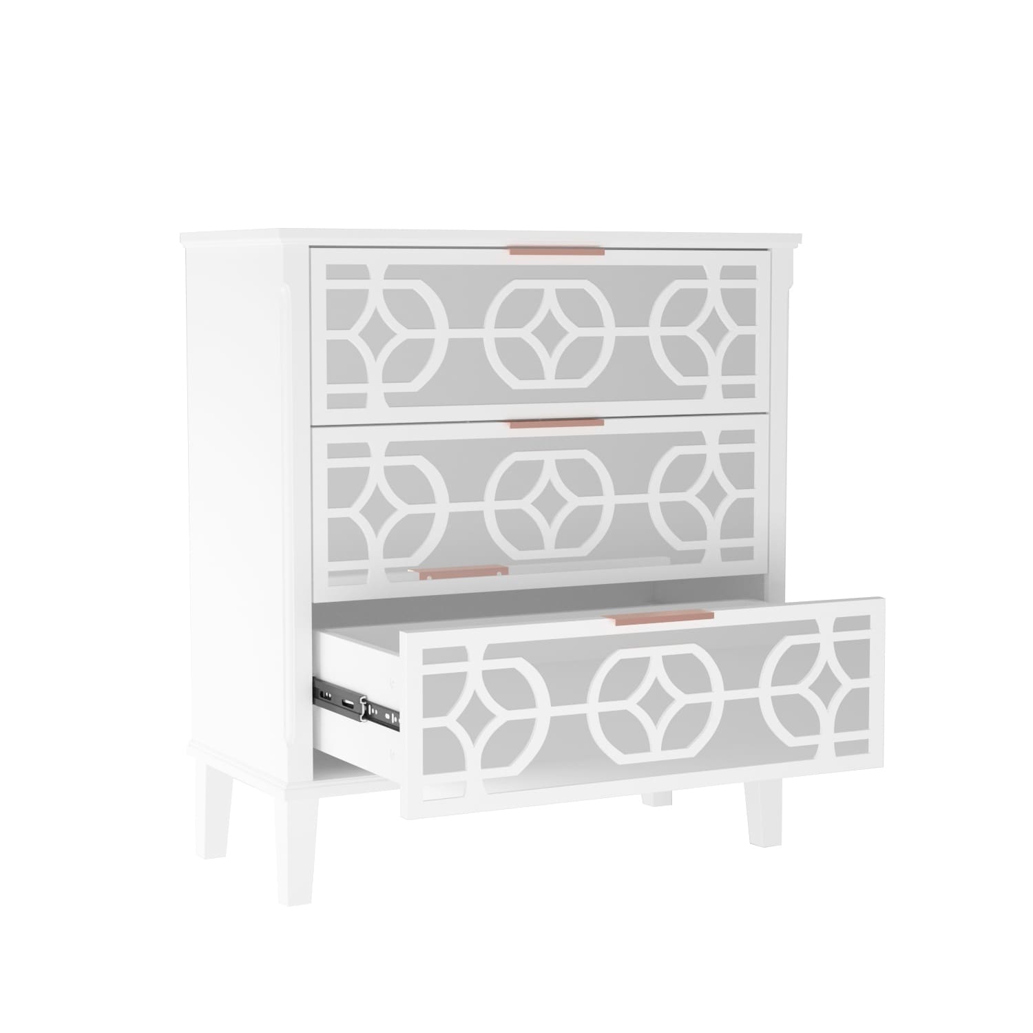 Timechee 28.5"H Nightstand Mirrored Bedside Table Lacquered Chest