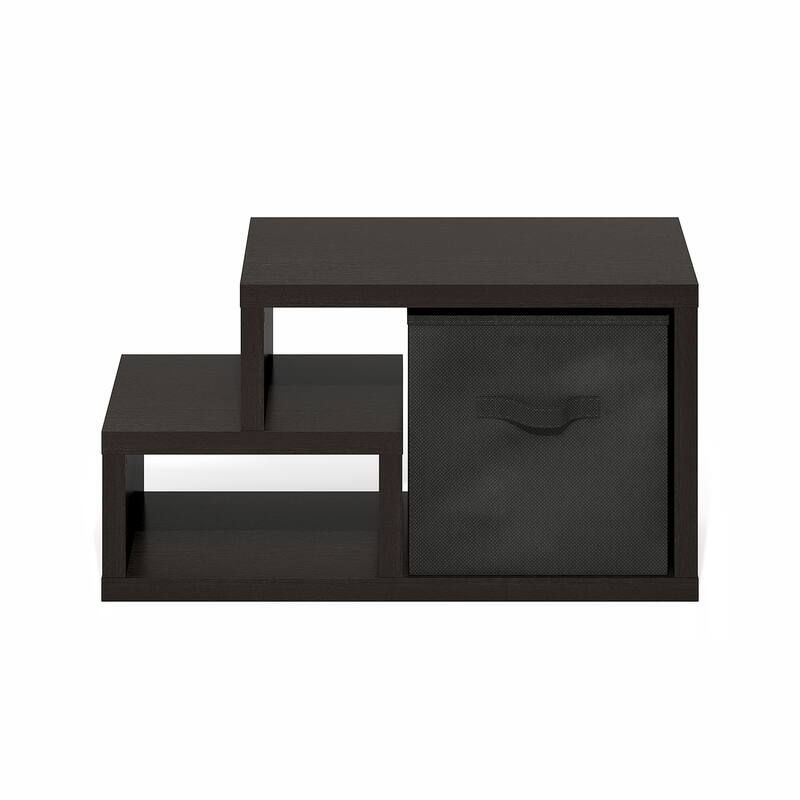 3 Tiers Wood Household Shelving Unit in Dark Oak/Black (30 in. W x 16.06 in. H x 14.57 in. D) - 30